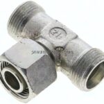 Einstellb. T-Schneidringverschraubung 20 S (M30x2), ohne Mutter & Schneidring, Stahl verzinkt
