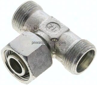 Einstellb. T-Schneidringverschraubung 20 S (M30x2), ohne Mutter & Schneidring, Stahl verzinkt