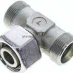 Einstellb. T-Schneidringverschraubung 25 S (M36x2), ohne Mutter & Schneidring, Stahl verzinkt