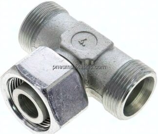 Einstellb. T-Schneidringverschraubung 25 S (M36x2), ohne Mutter & Schneidring, Stahl verzinkt