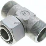 Einstellb. T-Schneidringverschraubung 30 S (M42x2), ohne Mutter & Schneidring, Stahl verzinkt
