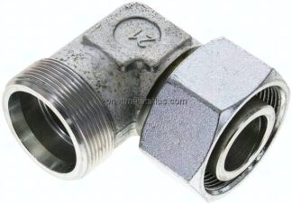 Einstellb. Winkel-Schneidringverschr. 38 S (M52x2), ohne Mutter & Schneidring, Stahl verzinkt