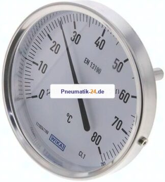 Bimetallthermometer, waagerecht D100/0 bis +80°C/63mm