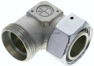 Einstellb. Winkel-Schneidringverschr. 28 L (M36x2), ohne Mutter & Schneidring, Stahl verzinkt