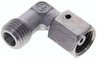 Einstellb. Winkel-Schneidringverschr. 6 S (M14x1,5), ohne Mutter & Schneidring, Stahl verzinkt