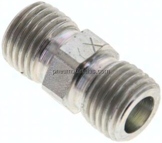 Gerade Schneidringverschraubung 6 S (M14x1,5), ohne Mutter & Schneidring, Stahl verzinkt