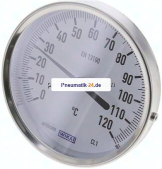 Bimetallthermometer, waagerecht D100/0 bis +120°C/63mm