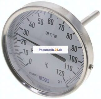 Bimetallthermometer, waagerecht D100/0 bis +120°C/100mm