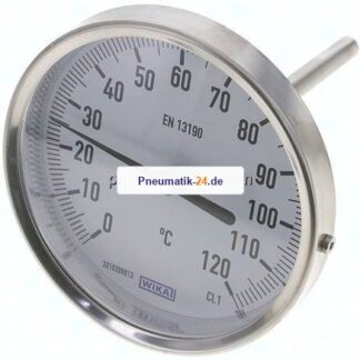 Bimetallthermometer, waagerecht D100/0 bis +120°C/100mm