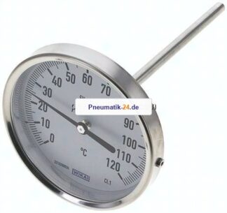 Bimetallthermometer, waagerecht D100/0 bis +120°C/160mm