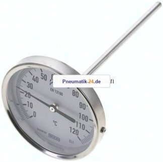 Bimetallthermometer, waagerecht D100/0 bis +120°C/200mm