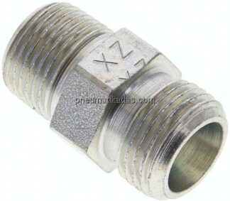 Gerade Schneidringverschr. R 3/8"-10 S (M18x1,5), ohne Mutter & Schneidring, Stahl verzinkt