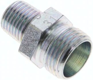 Gerade Schneidringverschr. R 1/4"-12 L (M18x1,5), ohne Mutter & Schneidring, Stahl verzinkt