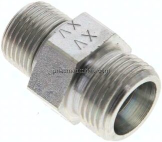 Gerade Schneidringverschr. R 3/8"-12 S (M20x1,5), ohne Mutter & Schneidring, Stahl verzinkt