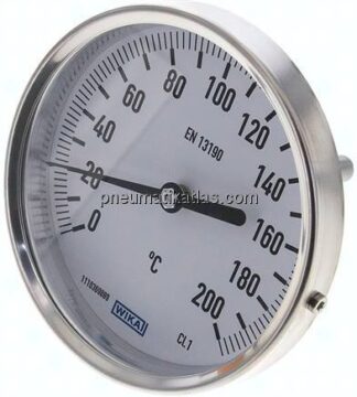 Bimetallthermometer, waagerecht D100/0 bis +200°C/63mm