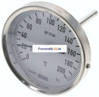 Bimetallthermometer, waagerecht D100/0 bis +200°C/100mm