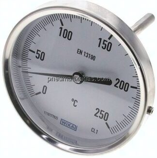 Bimetallthermometer, waagerecht D100/0 bis +250°C/100mm