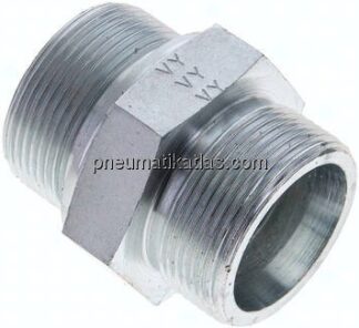 Gerade Schneidringverschr. M 42x2-30 S (M42x2), ohne Mutter & Schneidring, Stahl verzinkt