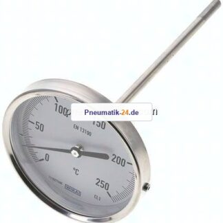Bimetallthermometer, waagerecht D100/0 bis +250°C/200mm