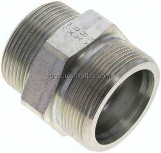 Gerade Schneidringverschr. R 1-1/2"-38 S (M52x2), ohne Mutter & Schneidring, Stahl verzinkt