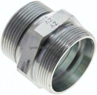 Gerade Schneidringverschr. G 1-1/2"-42 L (M52x2), ohne Mutter & Schneidring, Stahl verzinkt