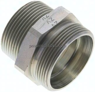 Gerade Schneidringverschr. R 1-1/2"-42 L (M52x2), ohne Mutter & Schneidring, Stahl verzinkt