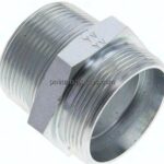 Gerade Schneidringverschr. NPT 1-1/2"-42 L (M52x2), ohne Mutter & Schneidring, Stahl verzinkt