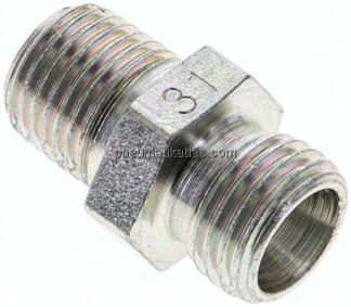Gerade Schneidringverschr. R 1/4"-8 L (M14x1,5), ohne Mutter & Schneidring, Stahl verzinkt