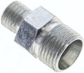 Reduzierverschraubung 8 LL (M12x1)-4 LL (M8x1), ohne Mutter & Schneidring, Stahl verzinkt