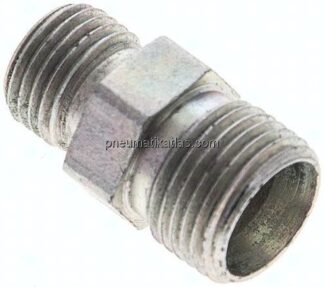 Reduzierverschraubung 8 LL (M12x1)-6 LL (M10x1), ohne Mutter & Schneidring, Stahl verzinkt