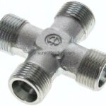 Kreuz-Schneidringverschraubung 12 S (M20x1,5), ohne Mutter & Schneidring, Stahl verzinkt