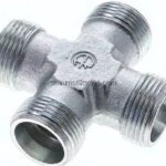 Kreuz-Schneidringverschraubung 20 S (M30x2), ohne Mutter & Schneidring, Stahl verzinkt