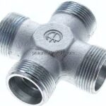 Kreuz-Schneidringverschraubung 25 S (M36x2), ohne Mutter & Schneidring, Stahl verzinkt