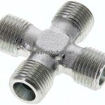 Kreuz-Schneidringverschraubung 8 S (M16x1,5), ohne Mutter & Schneidring, Stahl verzinkt