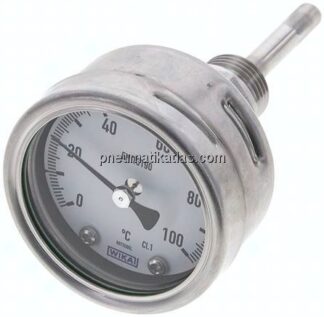 Bimetallthermometer, waagerecht D63/0 bis +100°C/63mm