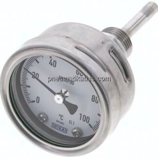 Bimetallthermometer, waagerecht D63/0 bis +100°C/63mm