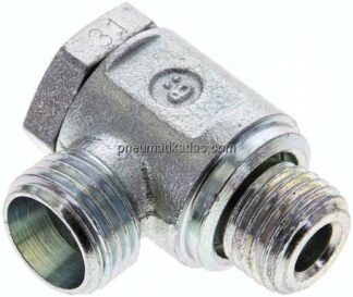 Winkel-Schwenkverschraubung M 14x1,5-10 L (M16x1,5), ohne Mutter & Schneidring, Stahl verzinkt