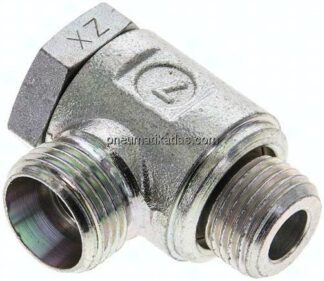 Winkel-Schwenkverschraubung M 16x1,5-12 L (M18x1,5), ohne Mutter & Schneidring, Stahl verzinkt