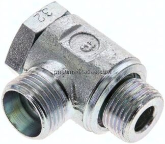 Winkel-Schwenkverschraubung G 3/8"-12 L (M18x1,5), ohne Mutter & Schneidring, Stahl verzinkt