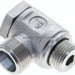 Winkel-Schwenkverschraubung M 18x1,5-12 S (M20x1,5), ohne Mutter & Schneidring, Stahl verzinkt
