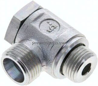 Winkel-Schwenkverschraubung M 18x1,5-12 S (M20x1,5), ohne Mutter & Schneidring, Stahl verzinkt