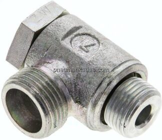Winkel-Schwenkverschraubung G 3/8"-12 S (M20x1,5), ohne Mutter & Schneidring, Stahl verzinkt
