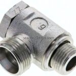 Winkel-Schwenkverschraubung M 18x1,5-15 L (M22x1,5), ohne Mutter & Schneidring, Stahl verzinkt