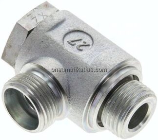 Winkel-Schwenkverschraubung G 1/2"-15 L (M22x1,5), ohne Mutter & Schneidring, Stahl verzinkt