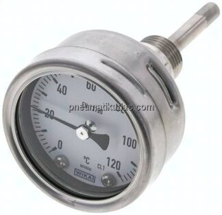 Bimetallthermometer, waagerecht D63/0 bis +120°C/63mm