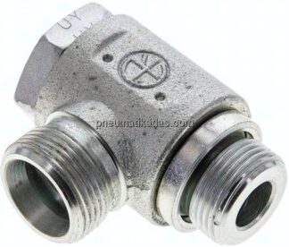 Winkel-Schwenkverschraubung M 22x1,5-16 S (M24x1,5), ohne Mutter & Schneidring, Stahl verzinkt