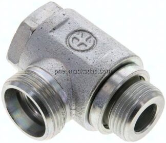 Winkel-Schwenkverschraubung M 22x1,5-18 L (M26x1,5), ohne Mutter & Schneidring, Stahl verzinkt