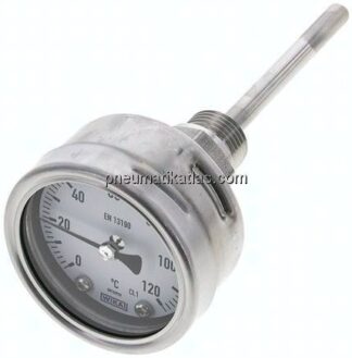 Bimetallthermometer, waagerecht D63/0 bis +120°C/100mm