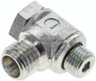 Winkel-Schwenkverschraubung M 10x1-6 L (M12x1,5), ohne Mutter & Schneidring, Stahl verzinkt