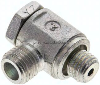 Winkel-Schwenkverschraubung M 12x1,5-6 S (M14x1,5), ohne Mutter & Schneidring, Stahl verzinkt